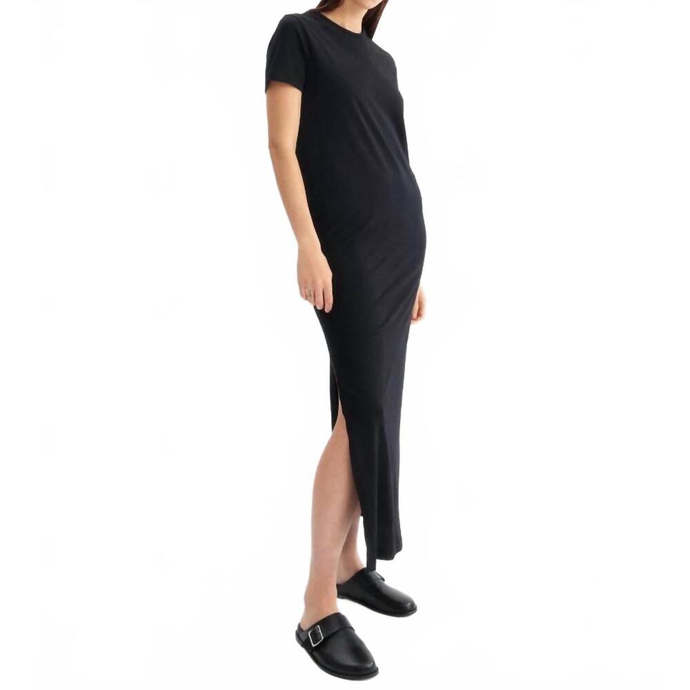NEW ARLO MOTT hubert short sleeve maxi dress in black